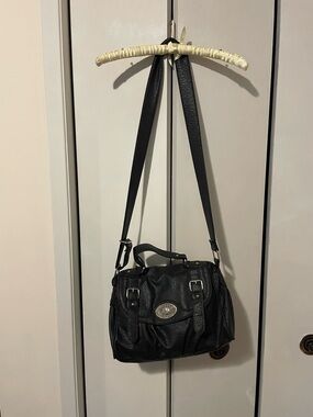 Rosetti Black Leather Satchel Shoulder Bag